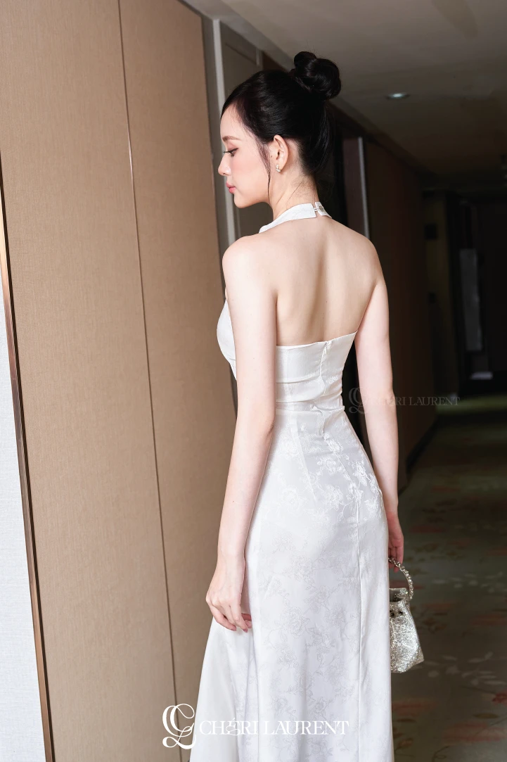 Ivory Lotus Dress - Trắng